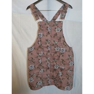 no boundaries overall dress. Pink‎ Floral Vtg. Size 15-17